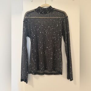 Unbranded sheer galaxy top, L